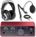 Focusrite Scarlett Solo 4G with StreamEye Cans50 Studio Headphones and Microphone Boom Arm XLR Cable and Pop Filter Bundle