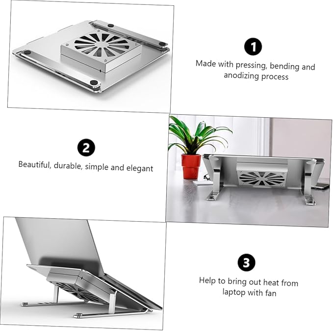 Laptop Cooling Pad with LED Fan Quiet Ventilated Support for Laptops Up to Adjustable Design for Enhanced Heat Dissipation and Ergonomic Comfort