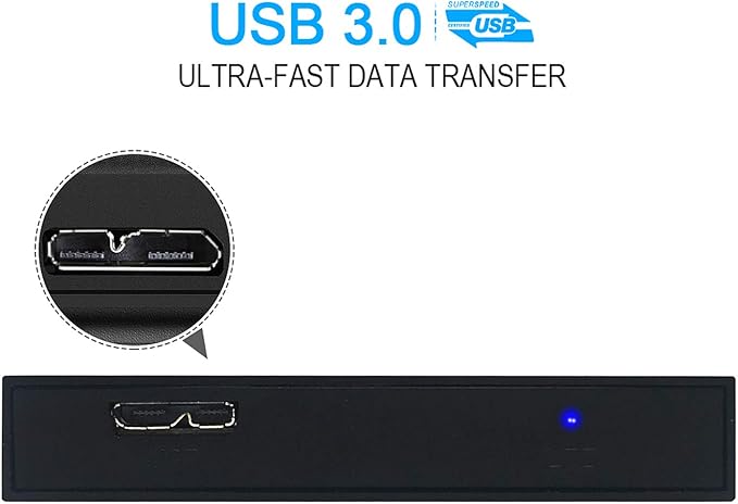 250GB External Hard Drive Portable 2.5'' Ultra Slim HDD Storage USB 3.0 for PC Laptop Mac Chromebook Xbox One (Black)