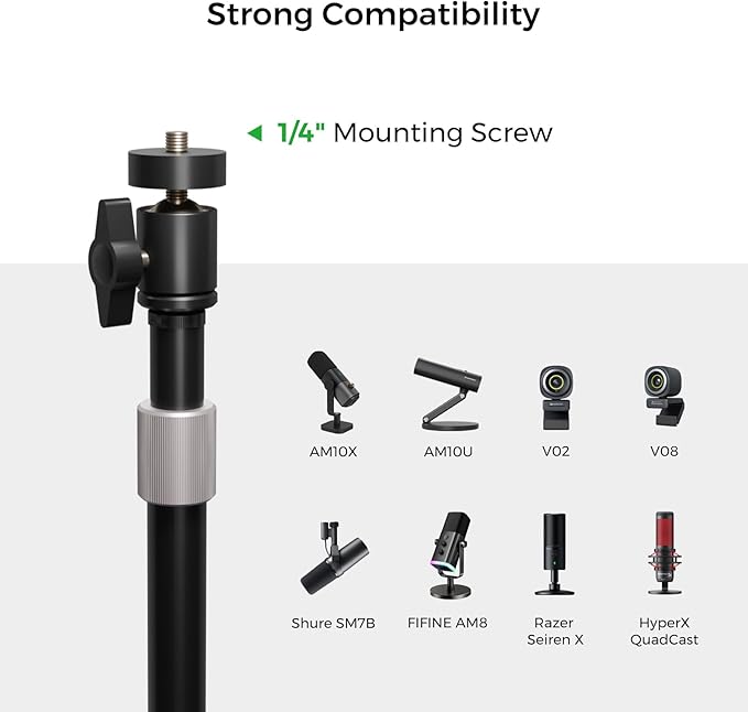 NearStream V08AF 4K Webcam with Tripod Adjustable Height Webcam Stand Streaming Webcam with Software Control Adjustable FOV Auto Focus AI Framing Plug &amp Play for Zoom/Skype/YouTube/FaceTime