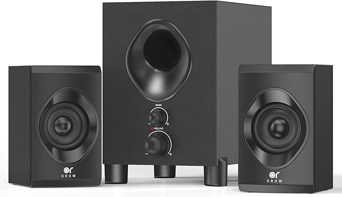 OROW Bluetooth Computer SpeakersPC Speaker with SubwooferFront Knob 18W Wireless PC SpeakersSupport AUX&ampBluetooth PlayGreat for Party/Game/TV (S213)