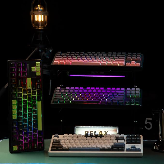 DELUX KM87PRO 80% Wireless Mechanical Gaming Keyboard 87 Swappable Keys Customizable TKL Keyboard Side Printed PBT Keycaps Pre-Lubed Linear Switches RGB Backlit 2.4GHz/BT5.0/Wired for PC Laptop