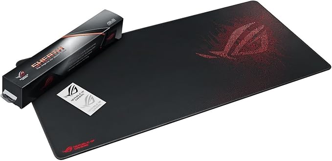 ASUS ROG Sheath Gaming Mouse Pad – 35.4” x 17.3 Extra-Large Surface Pixel-Precise Tracking Anti-Fray Stitched Edges Non-Slip Base - Black/Red