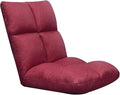 ELEFOCUS Folding Sofa Chair Folding Floor Chair Computer Chair On Single Bed 5 Speed Adjustment for Bay Window Bedroom(Rose Red)