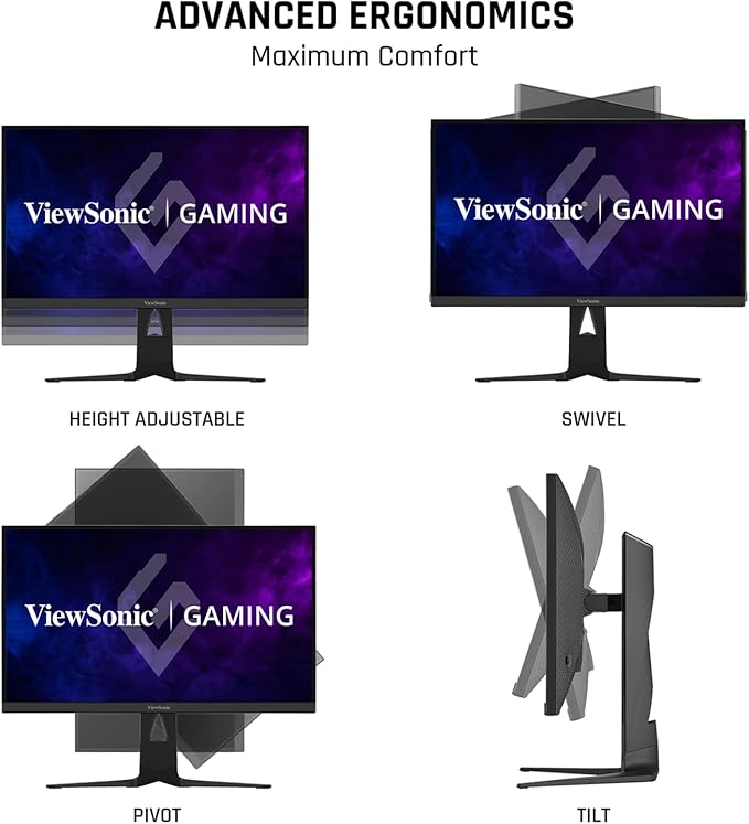 ViewSonic XG2736-2K 27 Inch 1440p IPS Gaming Monitor with 240Hz 0.5ms FreeSync Premium NVIDIA G-Sync Compatible RGB Lighting Advanced Ergonomics HDMI DP and 65W USB-C Inputs