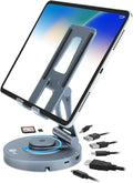 SIIG USB-C Hub Stand - iPhone 15 / iPad mini/Tablet Stand Docking Station Rotatable Base/Foldable Holder 4K 60Hz HDMI USB-A &amp USB-C 5Gbps PD 88W 3.5mm Audio/Mic SD/TF for iPad/Surface Pro 9