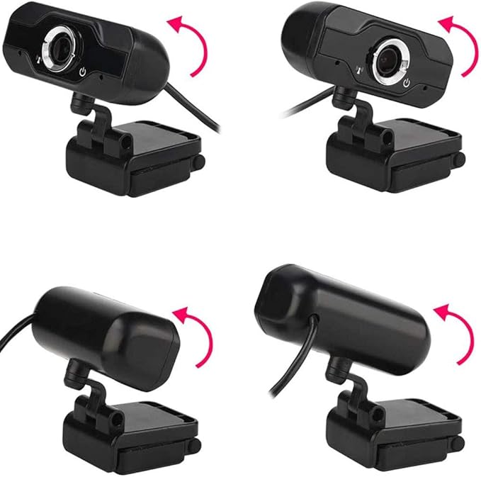 Webcam 1080P with Microphone USB Desktop Laptop Camera Mini Plug and Play Video Calling Computer Camera Built-in Mic Flexible Rotatable Clip