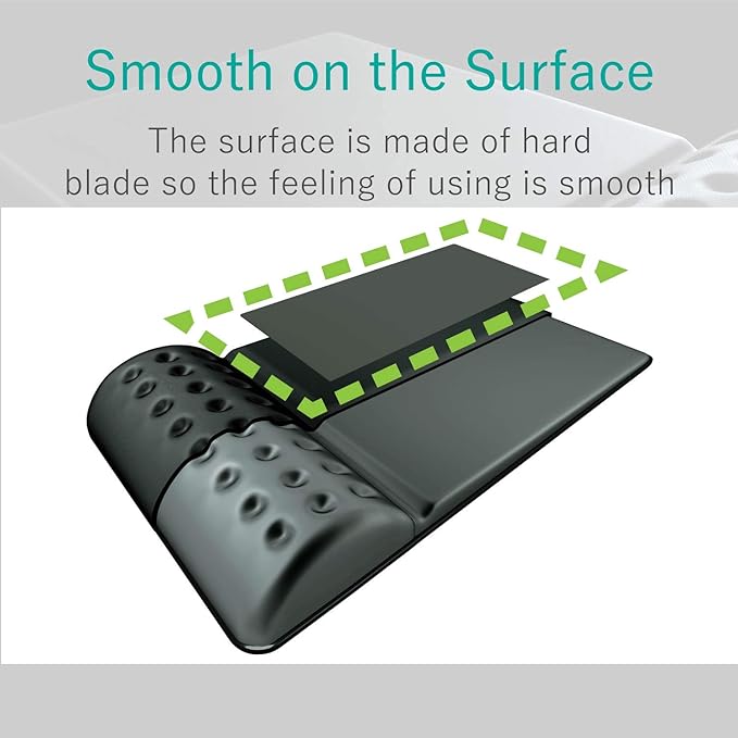 ELECOM Mouse Pad with Wrist RestComfy Smooth Control/Ergonomic Design/Reduce Wrist Fatigue/Memory Foam Black MP-096BK