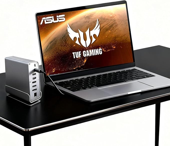 Docking Station for Asus TUF Gaming A17 A18 A15 A16 A14 F15 F16 F17 Dash 15 F15 Gaming Laptop15-in-1 USB C with 360 ° Rotating Base 2*4K HDMI and 1*DP 10Gbps USB Port Transfer RJ45 Audio SD/TF