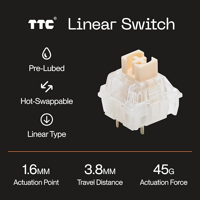 Higround Trailhead 65% Mechanical USB Wired Gaming Keyboard TTC Linear Custom Switches Programable RGB Hot-Swappable Deep Thock Creamy Sounding PC Keyboard Pre-lubed (SNOWSTONE)