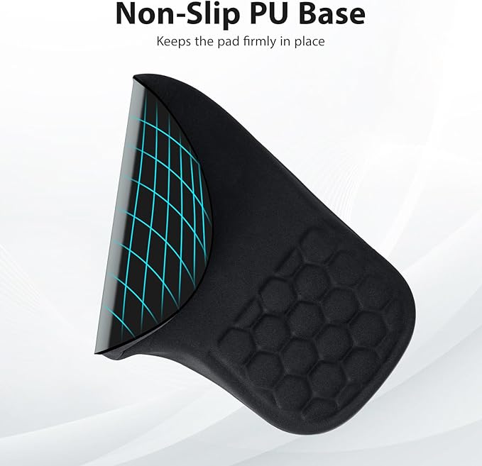 3 in 1 Ergonomic Wrist Rest for Keyeboard and Mouse Non-Slip Desk Mouse Pad with Wrist Support Keyboard Wrist Rest and Mouse Pad Set Massage Design (Black)