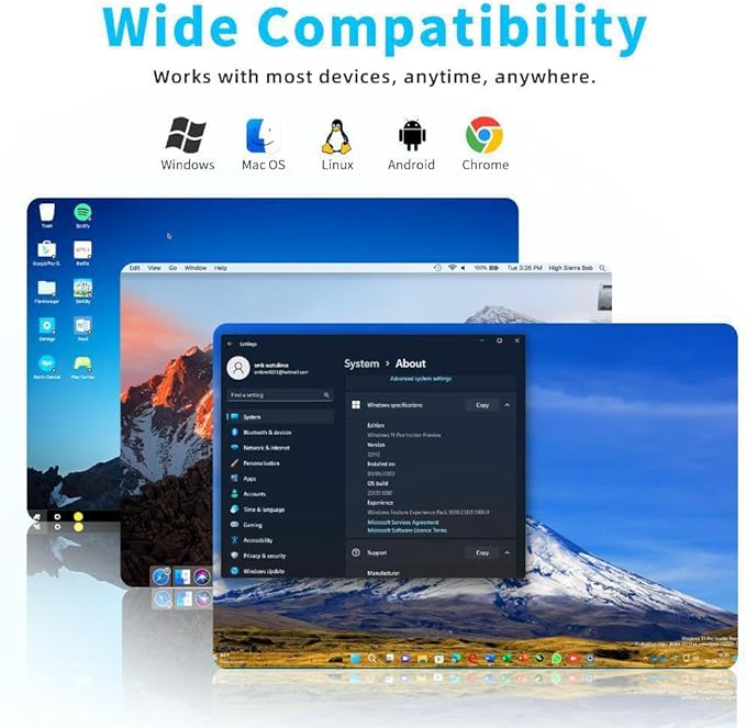 Laptop Screen Extender 14 - FHD 1080P IPS Laptop Monitor Extender Dual Screen Portable Monitor for Laptops 13-17 with USB-C/HDMI Port Built-in Speakers Plug n Play for Mac Win Android
