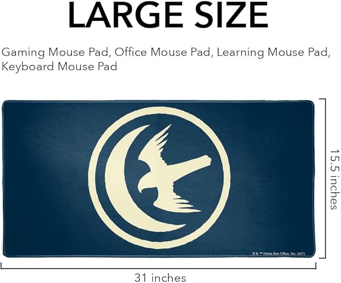 Game of Thrones Arryn Sigil Large Gaming Mouse Pad Desk Mat with Stitched Edges Non-Slip Base for Gamer Home and Office 31.5 x 15.7