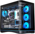SAMA V62 Mid-Tower PC Case 7x120mm Pre-Installed ARGB PWM Fans 4mm Tempered Glass USB 3.1 Type-C &amp USB 3.0 Ports 7 Slots Support ATX/MATX/ITX (Back-Connect Compatible) Black
