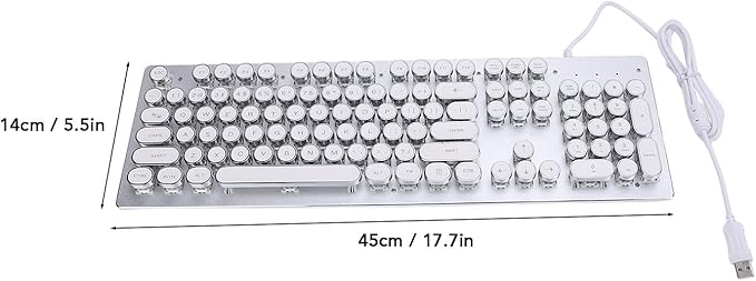 ASHATA Mechanical Gaming Keyboard Blue Switch 104 Keys RGB Backlit Keyboards USB Wired Mechanical Computer Keyboard for 7 8 10 for OS X PC Laptop Desktop PC (White)