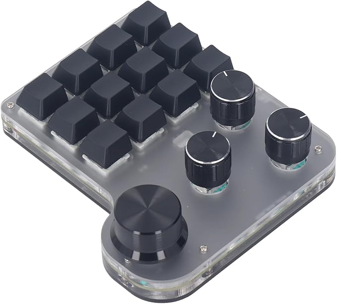 Eujgoov RGB LED Mini Blue Switch Mechanical Gaming Keyboard Rechargeable Keypad for win7 USB C Connection Customizable Macro Function Industrial Control Applications