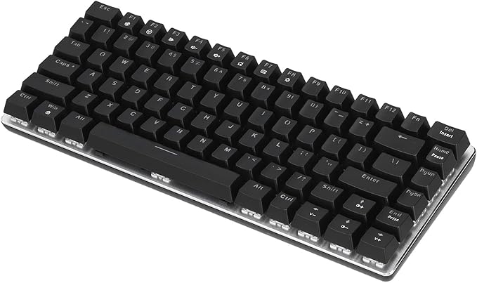 Wired Hanical Keyboard 82 Keys Gaming Office Accessory with Backlight Ions - Silver e (#2)