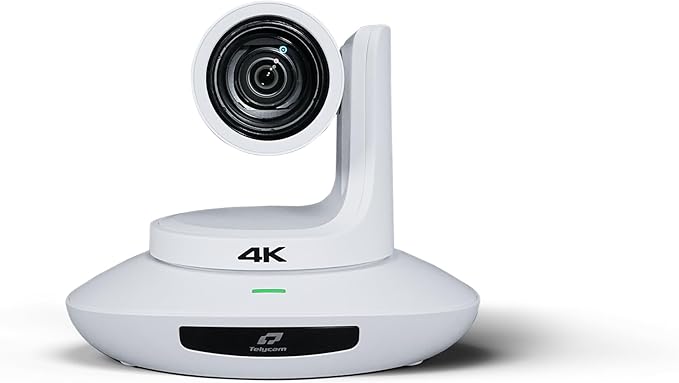 Telycam Vision+ SE 4K60 PTZ Camera – 12× Optical Zoom Auto-Tracking NDI®|HX3 / HDMI/USB Type-C Freed PoE+ – Ideal for Live Streaming &amp Conferencing (White)