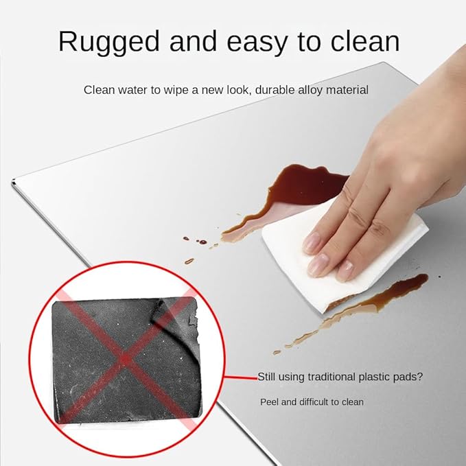 Dual-Sided Metal Mousepad - Large(11.8 x 9.4 inches) Aluminum Mouse Pad with Smooth &amp Textured Surface Easy Clean and Durable