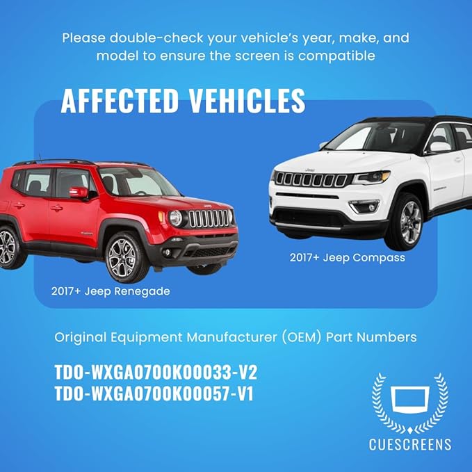 Uconnect 4/4C 7 UAM LCD Upgraded Touch Screen Replacement - Compatible with Jeep Compass Renegade