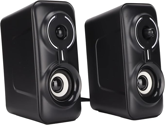 Desktop Computer Wired Speaker Stereo Speaker System with RGB LED Lights Gaming Computer Speaker with Subwoofer USB Powered 35mm. AUX Audio for PC Laptop TV Portable Sound