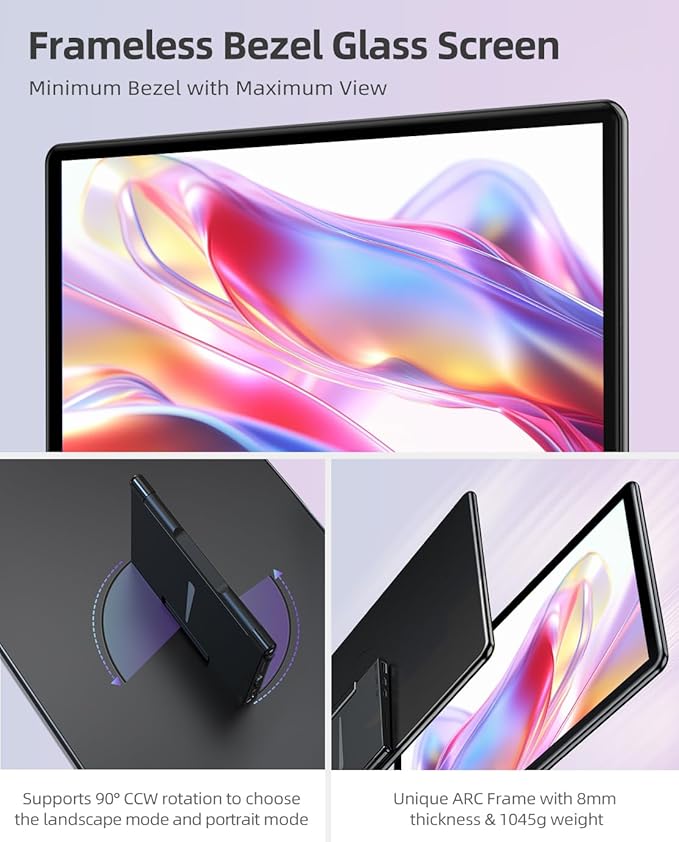 UPERFECT Y Portable Monitor Freestanding Touchscreen 15.6''FHD 1080P IPS Screen with Adjust Stand 2000:1 Contrast Ratio 100% sRGB w/Standard HDMI/USB 3.0/Type C Built-in Speaker/Ambient Light