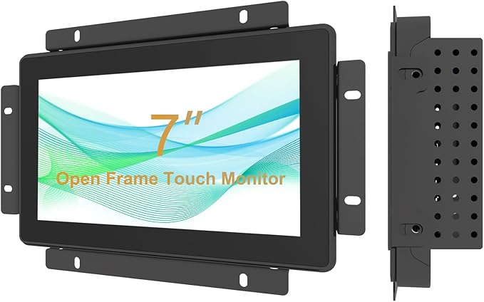 7 Inch Industrial Touch Monitors 10 Points Embedded Open Frame Monitor 1024x 600 @ 60Hz TFT LCD Suitable for kiosks ATMs Vending Machines