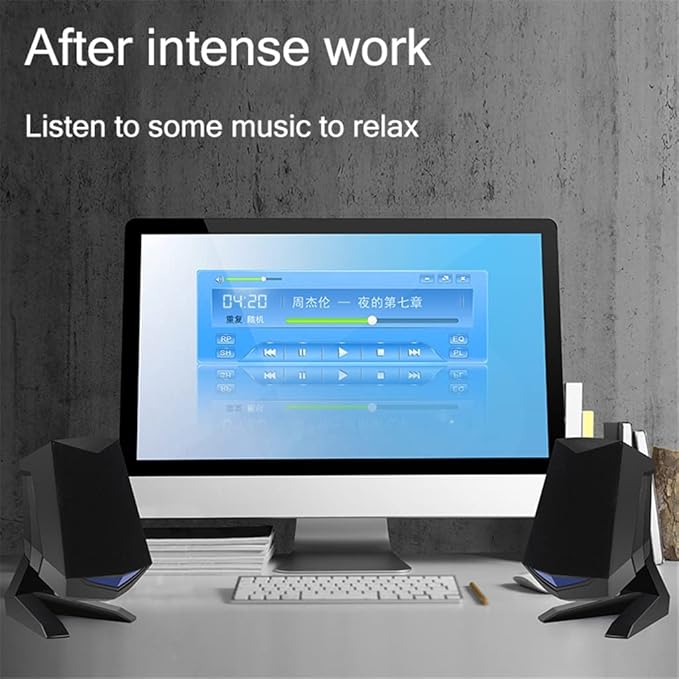 1 Pair Wired Computer Speakers USB AUX Bass Reinforcement PC Speaker for Laptop Desktop 6W 64mm Horn Audio Loudspeaker
