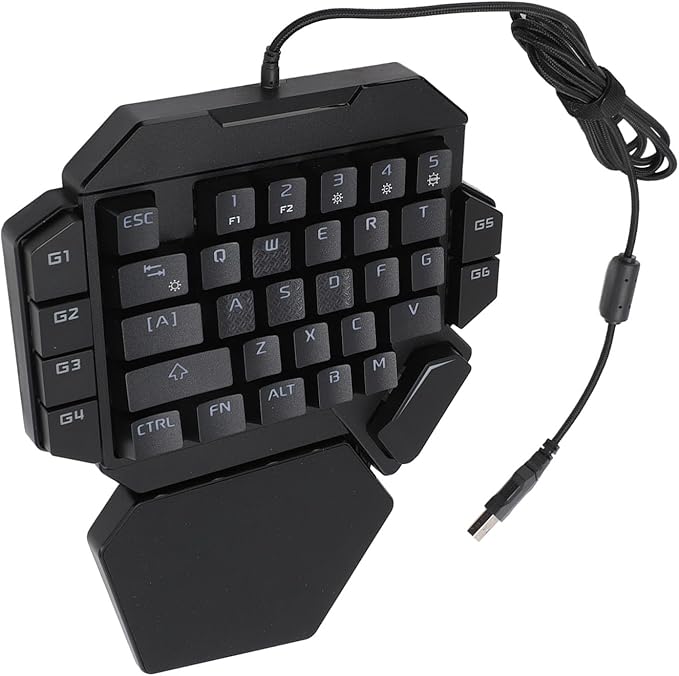 Diyeeni Gaming Keypad Single Hand Professional Gaming Keypad Cool RGB Backlight USB Wired Mechanical Keyboard with Blue Switch 35 Keys Ergonomic Design