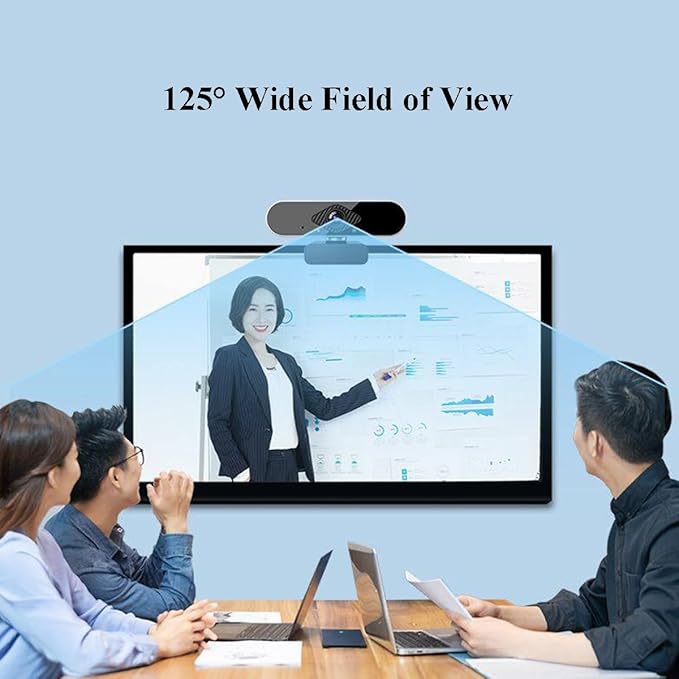 GIZNXBA Webcam for PC with Auto Light Correction Noise-Reducing Wide Field of View Plug &amp Play USB Webcam for Laptop Desktop Streaming(1080p)