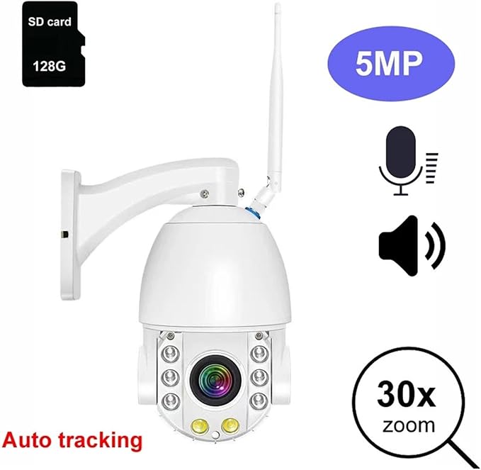 4K 8MP 5MP Two Way Talk Color Night Outdoor TF/SD WiFi IP PTZ Camera 30X Zoom(AU Plug4K 8MP WiFi PTZ)