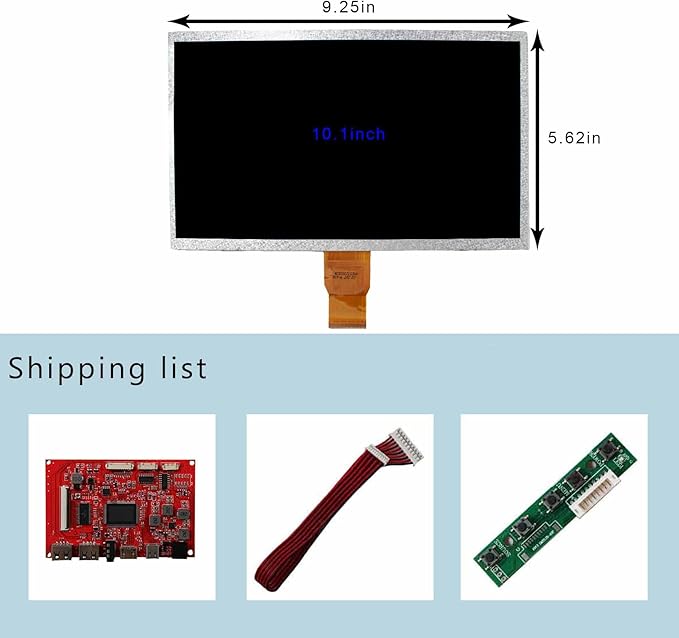 10.1 1024x600 IPS LCD Screen 50 pins and Type C USB Controller Boardfor DIY RPI Monitor/Sub Display Using