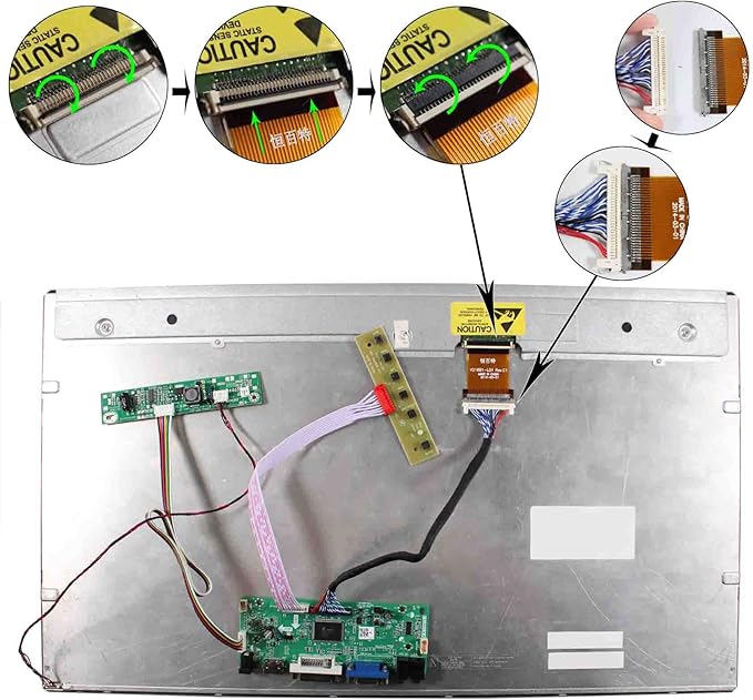 VSDISPLAY DVI VGA Audio Controller Board for 23 LTM230HT05 27 LTM270HT03 1920X1080 LCD Screen