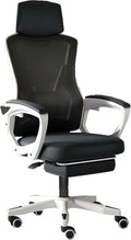 Ergonomic Gaming Chair Adjustable Height High Back Video Game Chair with Footrest and Lumbar Support for Adult Teen Home Bedroom Gaming White+Black