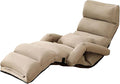 Floor Chair with Back Support and Arms Filled with High-Density Sponge and PP Cotton No Assembly is Required Sofa Chair 4 Parts Can Be Adjusted(White)