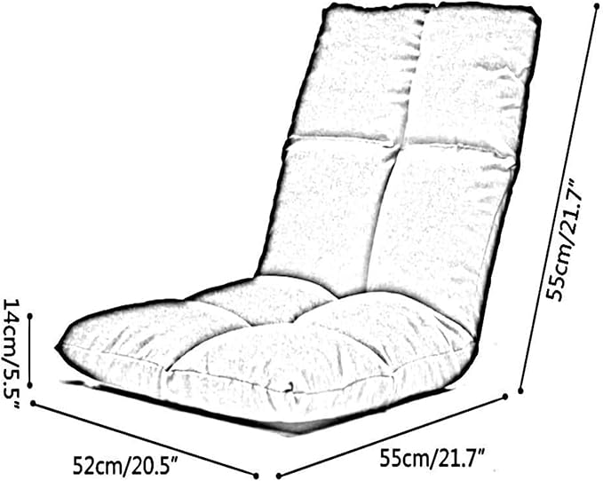 ELEFOCUS Folding Sofa Chair Folding Floor Chair Removable and Washable 6-Position Adjustment for Bay Window Balcony(Khaki)