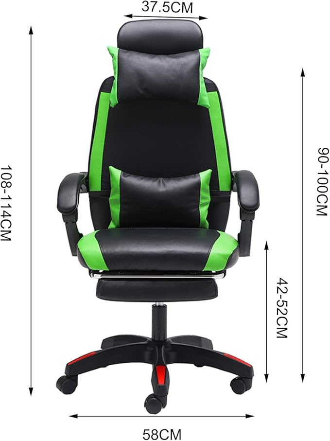 Gaming Chair Racing Computer Chair Office Desk Chair High-Back Gaming Recliner with Footrest Ergonomic Video Chair for Adults PU Leather Swivel Chair