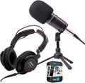 Zoom ZDM1PMP Podcast Mic Pack with Dynamic Microphone Headphones Tripod XLR Bundle with 2 YR CPS Enhanced Protection Pack