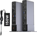 TobenONE USB C Docking Station 3 Monitors 18-in-1 Triple 4K Display 150W Power Adapter with 20W Fast Charging 8 USB Ports up to 10Gbps 2 HDMI/DP/USB C for Windows/Chrome OS
