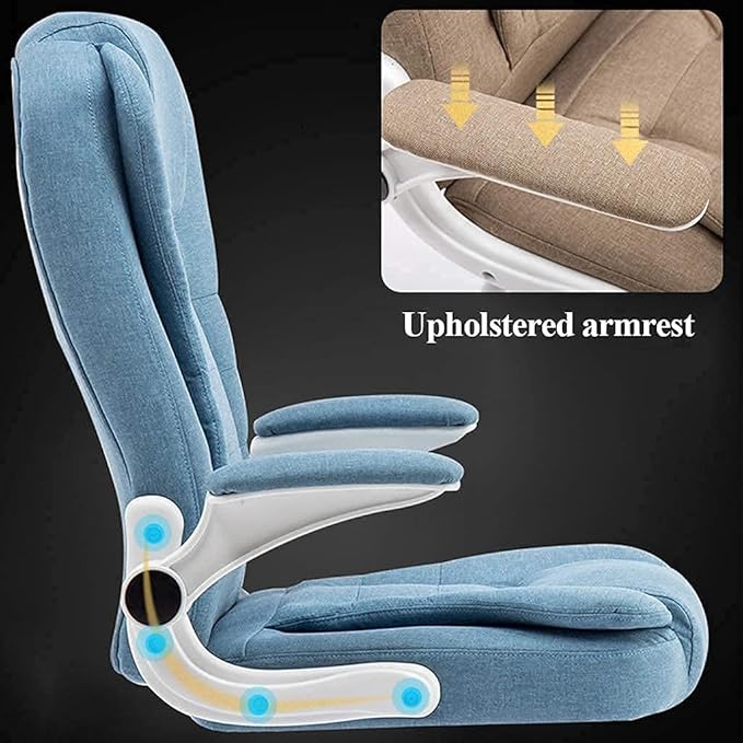 Katzowen Office Chair Swivel Desk Chair Gaming Chair Office Chair Executive Chair Linen Fabric Home Office Chair Ergonomic Waist Support Computer Swivel Chair As Shown