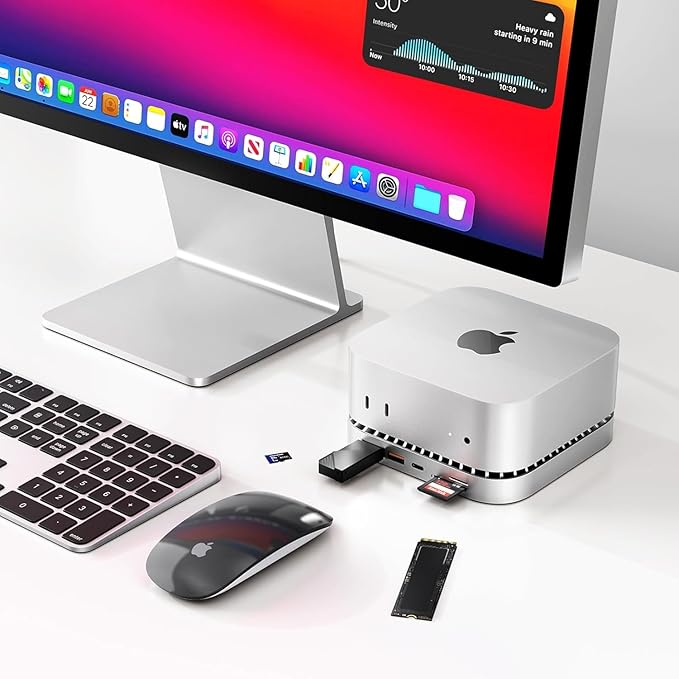 GIISSMO Mac mini M4 Dock with 4K@60 HDMI 8TB M.2 NVMe SSD Enclosure Mac mini Hub &amp Stand for Mac mini M4 and M4 Pro 2024 (10G USB A/C 5G USB A*2 USB-C Charge SD/TF Audio)