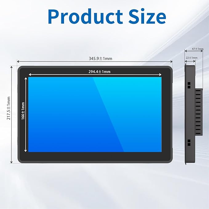 13.3 Inch Industrial Touch Screen Monitor 10 Points Touch Ratio 16:9 Capacitive PCAP Display 1920 x 1080R Active Matrix TFT LCD LED Backlight VGA DVI HD-MI Ports