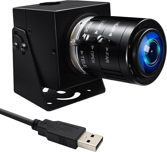 MMlove 5MP USB Webcam Manual Zoom Camera with 3.6-10mm Lens1944P 50fps Global Shutter High Speed Camera 3X Optical ZoomPlug and Playfor Windows/Mac/Linux/Android Conferencing/Streaming