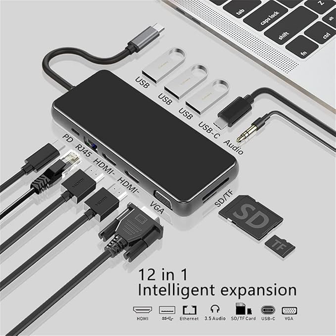 USB C Laptop Docking Station USB 3.0 VGA RJ45 PD USB -Compatible Hub for Dock