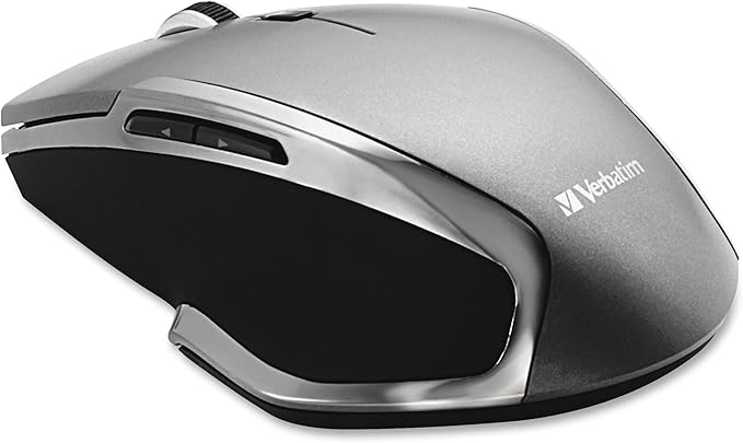 Verbatim 2.4G Wireless 6-Button LED Ergonomic Deluxe Mouse - Computer Mouse with Nano Receiver for Mac and PC – Black