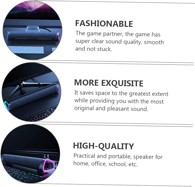Mikikit Soundbar for Dual Horns Design Immersive Experience Compact Audio Speaker Smart Soundbar