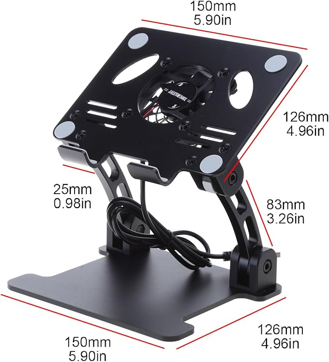 Laptop Stand Aluminum Alloy for W USB &amp Cooling Fan Radiator for Pad Tablet Bracket Notebook Holder Pad Cooler Aluminum Portable Cooling Fan Lift Radiator for Tablet Bracket Holder Accessories