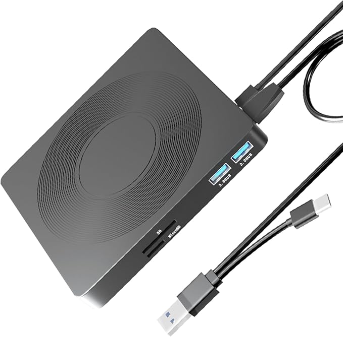 Portable 6 in 1 External Disc Drives USB Writer with Highly Speed Data Transfer for Laptops and Desktops