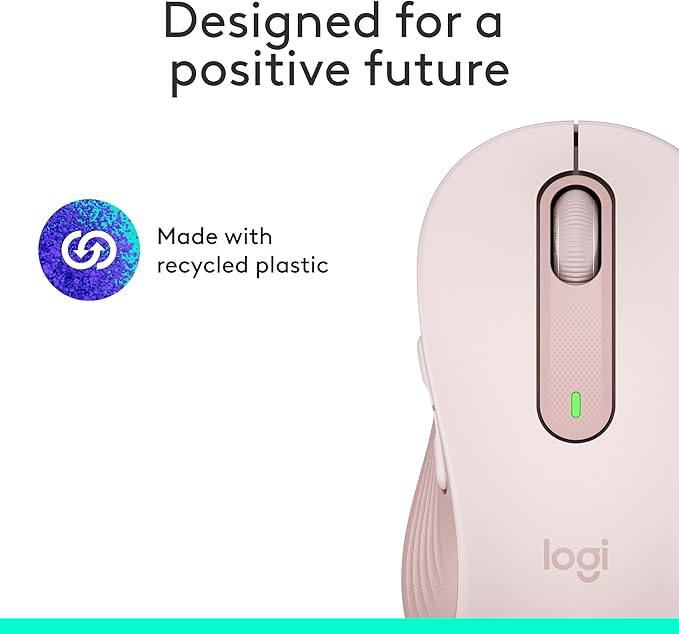 Logitech Signature M650 Wireless Mouse - for Small to Medium Sized Hands 2-Year Battery Silent Clicks Customizable Side Buttons Bluetooth for PC/Mac/Multi-Device/Chromebook - Rose