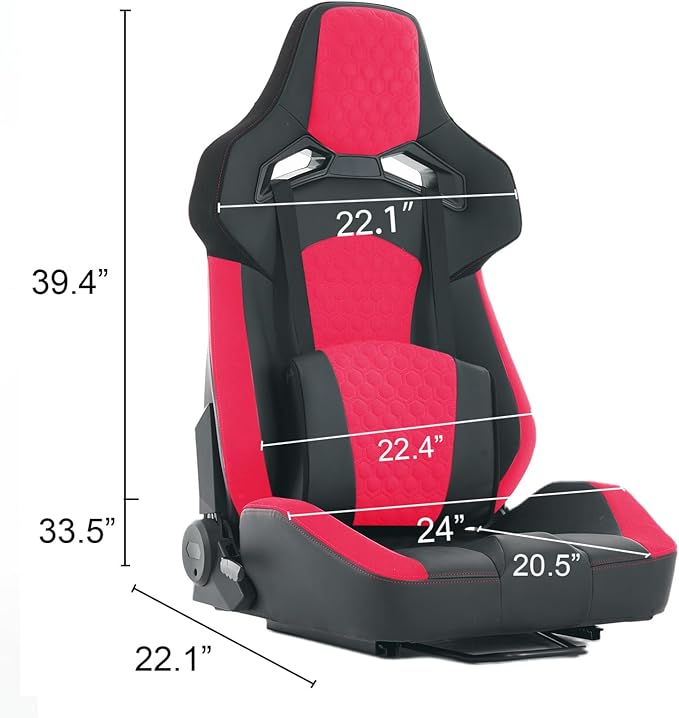 Universal PVC Bucket Style Reclinable Sport PU Leather Simulator Racing Seat with Adjustable Lock Slide